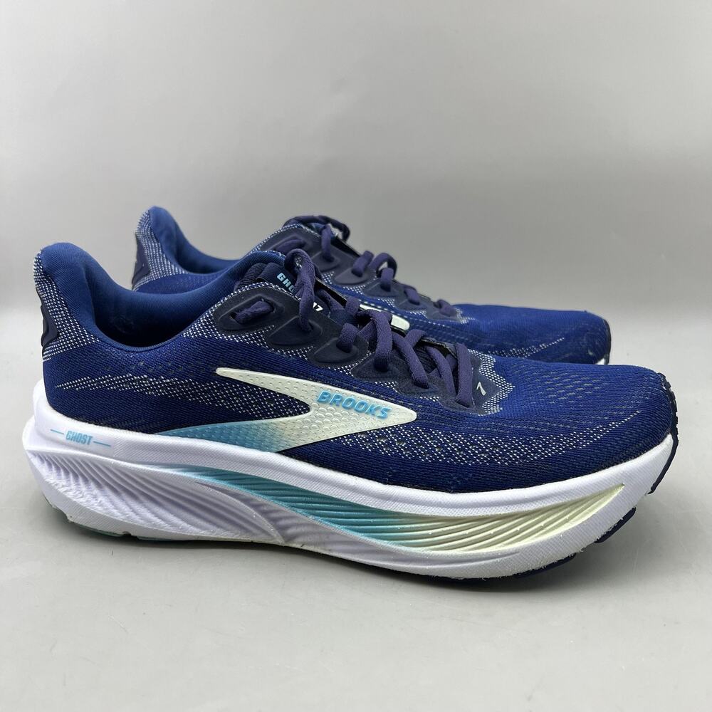 Brooks Ghost 17 Running Shoes Women Size 7.5 B Blue Mesh Comfort Cushion Sneaker